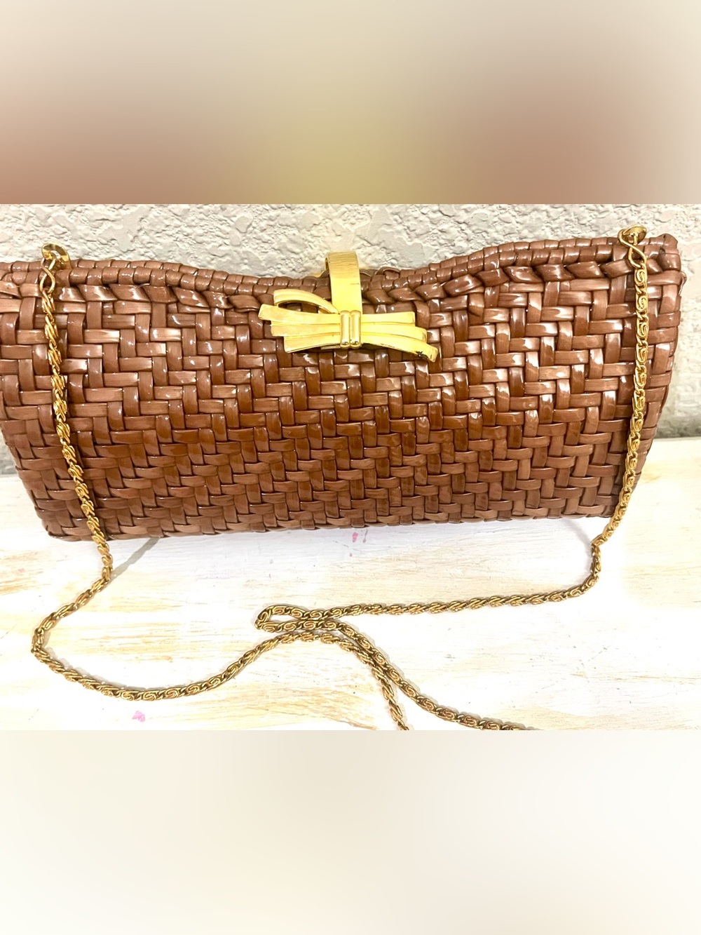 Vintage RODO Italy Wicker -style Convertible Clutch Purse
